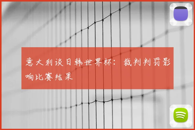 意大利谈日韩世界杯:裁判判罚影响比赛结果